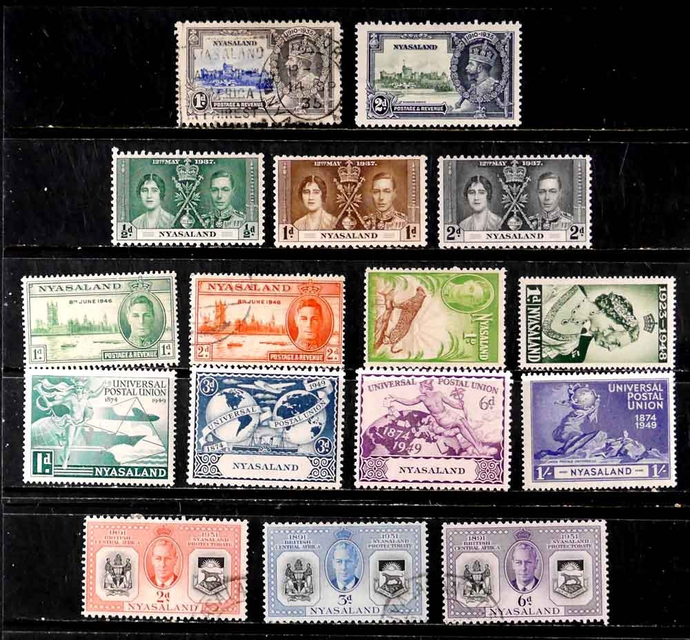 Nyasaland Prot., British: 1935 - 51 Classic Stamps W/ Sets Mostly Unused Sound