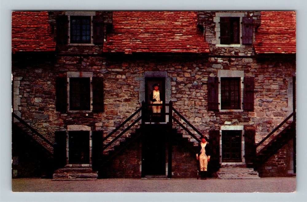 Fort Ticonderoga Soldiers Ethan Allen Stairway Barracks Chrome New York Postcard