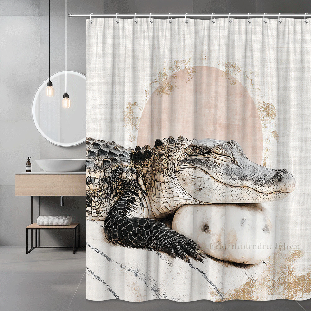 Alligator Shower Curtain Desert Sunset Animal Print