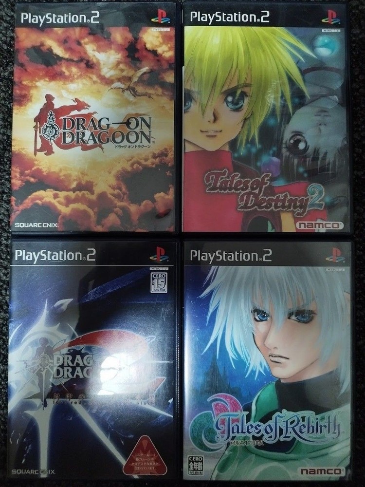 PlayStation2 PS2 Drakengard 1 2 Tales of Destiny 2 Rebirth 4 Game Lot NTSCJ