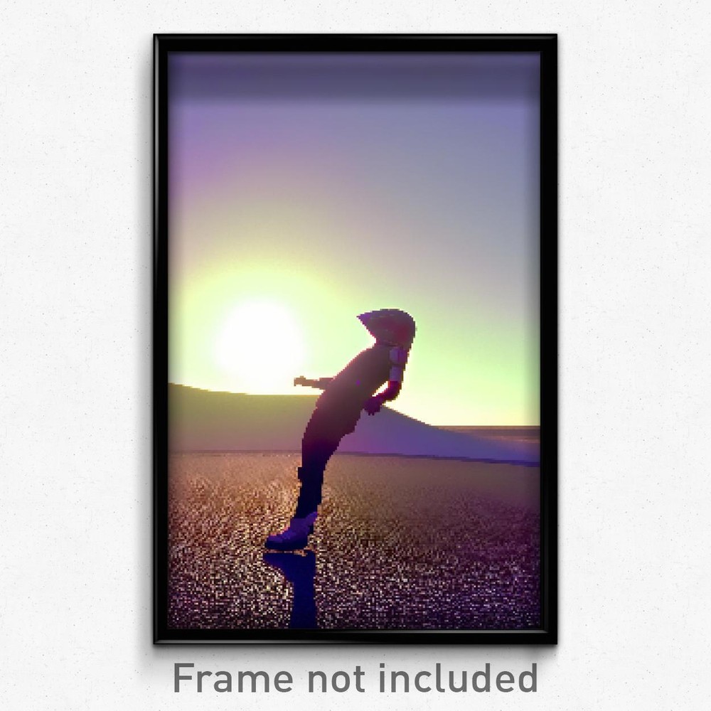 8 Bit Pixel Art Poster - Psychedelic Trippy Flat Bend Video Game Print  