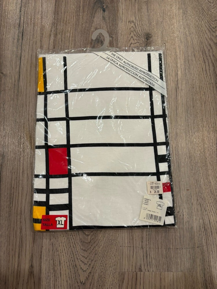 Vintage XL Mondrian Art T-Shirt NWT Barcelona Spain Abstract Graphic Tee-image