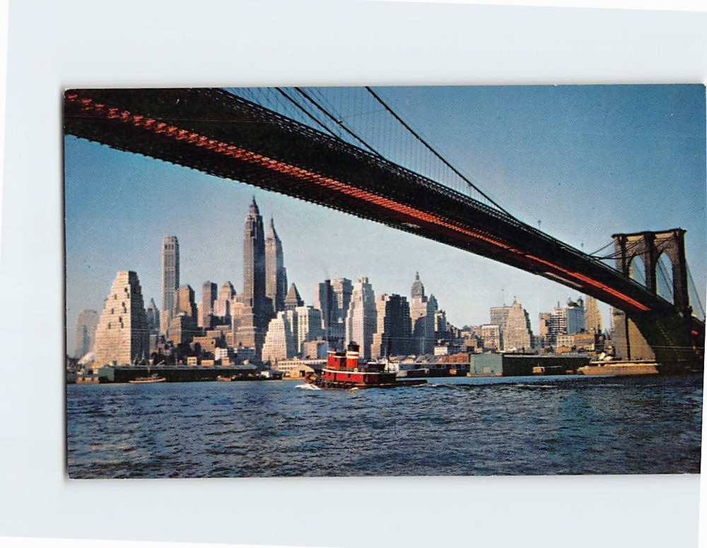 Postcard Brooklyn Bridge NY