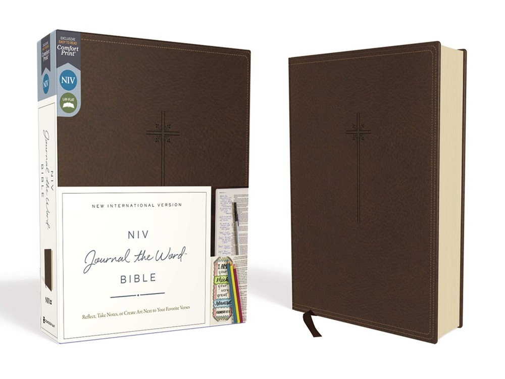 NIV, Journal the Word Bible (Perfect for Note-Taking), Leathersoft, Brown, R...