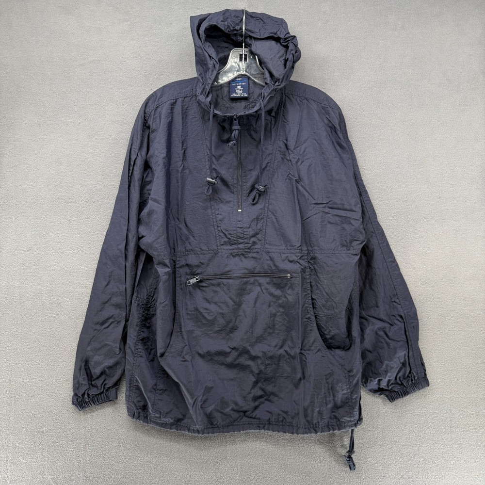 Port Authority Windbreaker Jacket Mens Small Blue Hooded Anorak Outdoor
