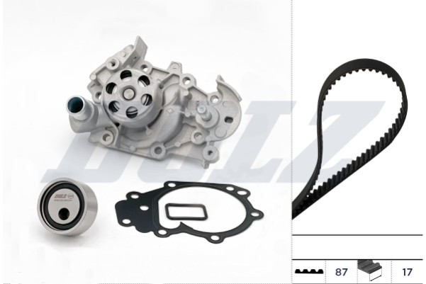 KD002 DOLZ Water Pump + Timing Belt Kit for Nissan, Renault