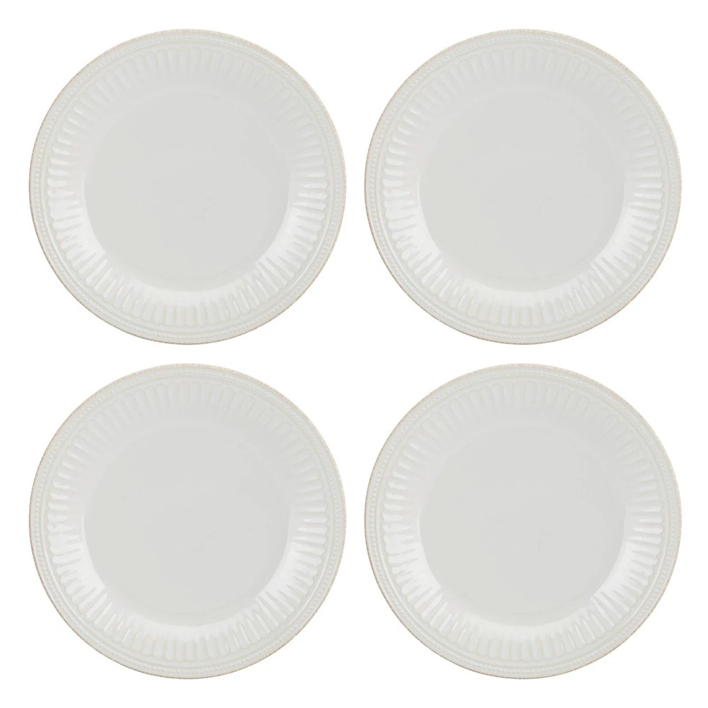 Lenox White French Perle Groove Dinner Plate Set of 4
