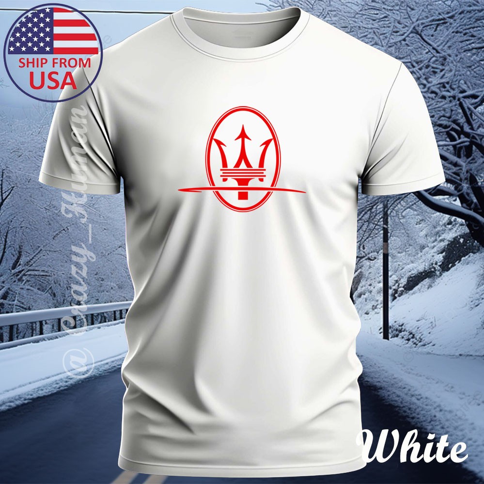 Maserati Logo Design Funny T-Shirt All Size Made In USA Free Shipping