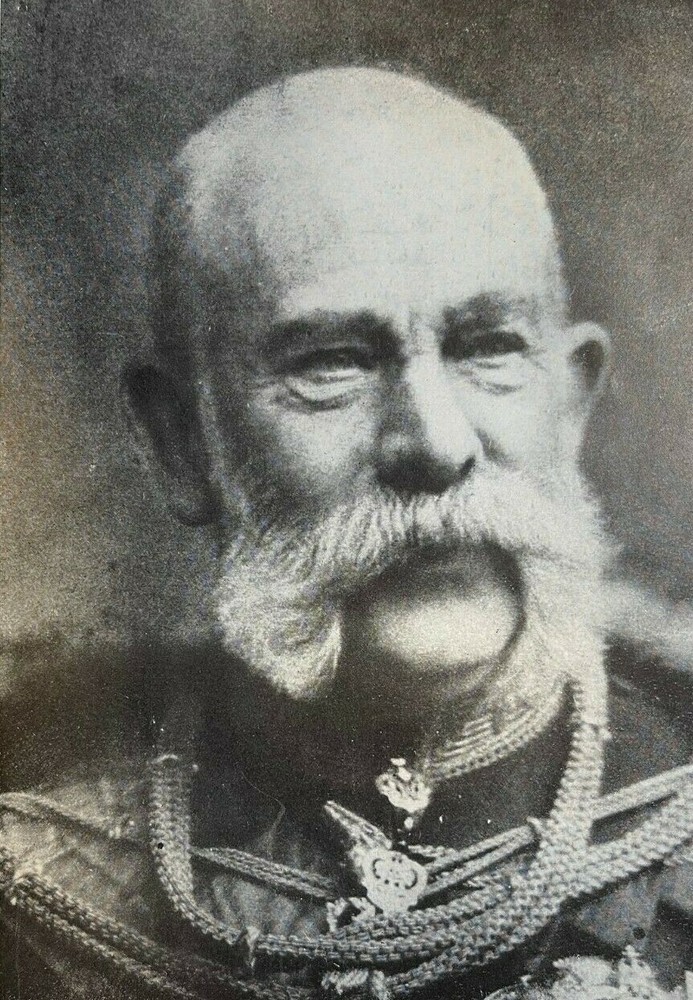 1914 Vintage Magazine Illustration Emperor Francis Joseph of Austria