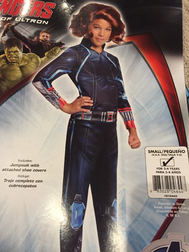 New Girls Black Widow Marvel Avengers Halloween Costume Size Small 4t