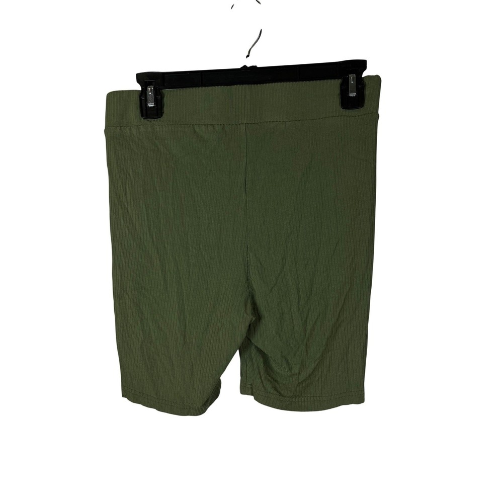 Old Navy Womens Ribbed Biker Shorts Olive Green Stretch Casual Active Size M