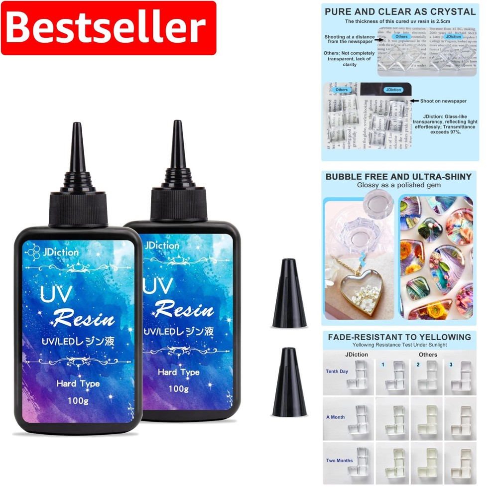 2PCS  UV Resin for Crystal Clear Crafts - Quick Cure for Jewelry & Decor