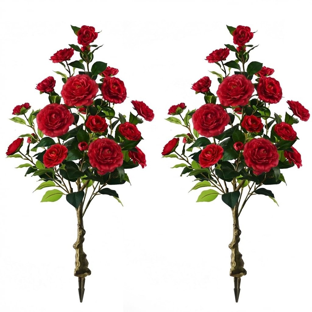Artificial Camellia Tree with Spike, 36” Tall Faux Artificial Plants Outdoor ...