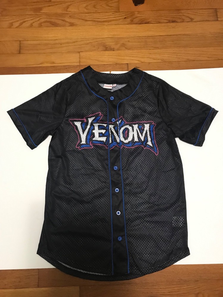 2023' MARVEL Venom Graphic Design Mesh Button Up Sport Style Jersey Adult Unisex