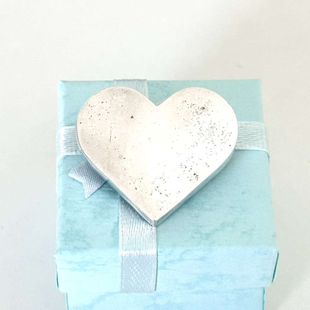 Vintage 925 Sterling Silver Mexico Puffy Heart Brooch Pin