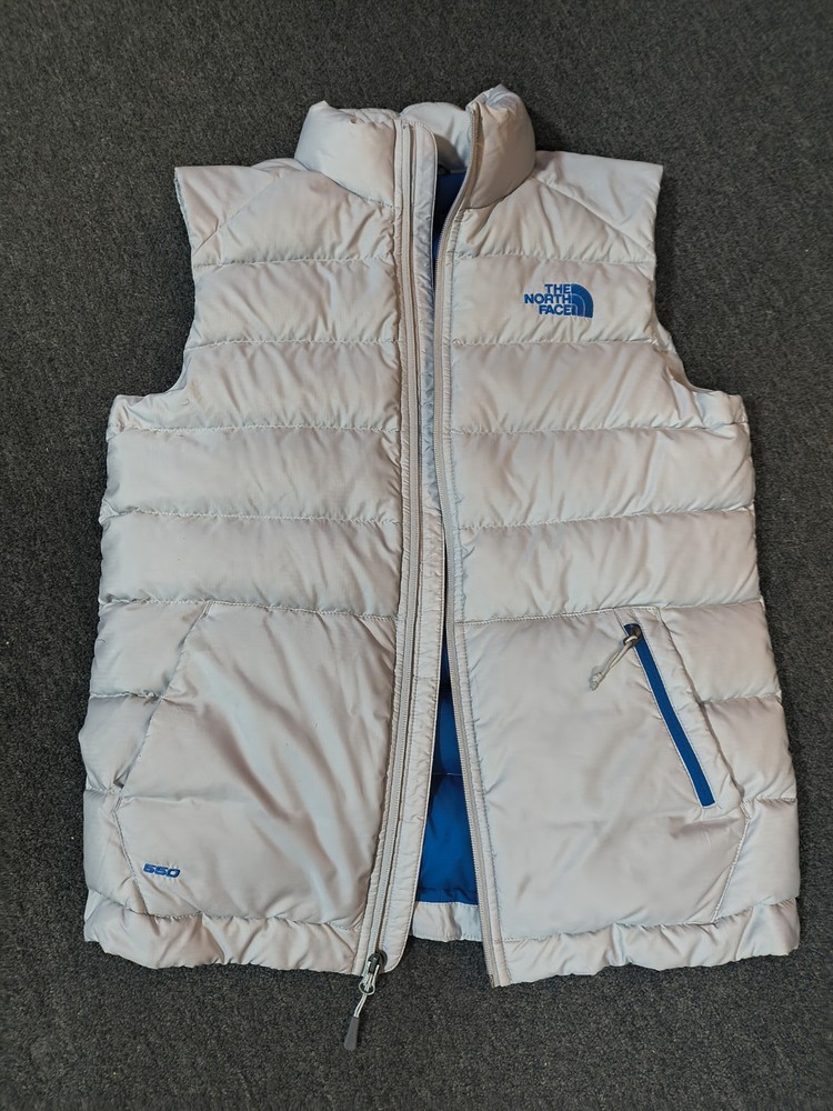The North Face Mens Aconcagua 550 Down Puffer Vest Gray Blue Size S/P Small