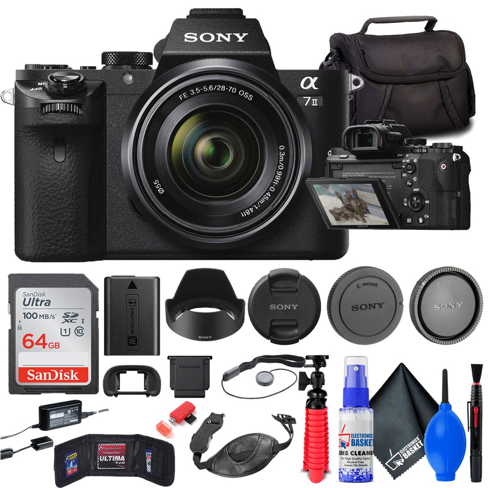Sony a7 II Mirrorless Camera with 28-70mm Lens + Bag + 64GB Card  + More