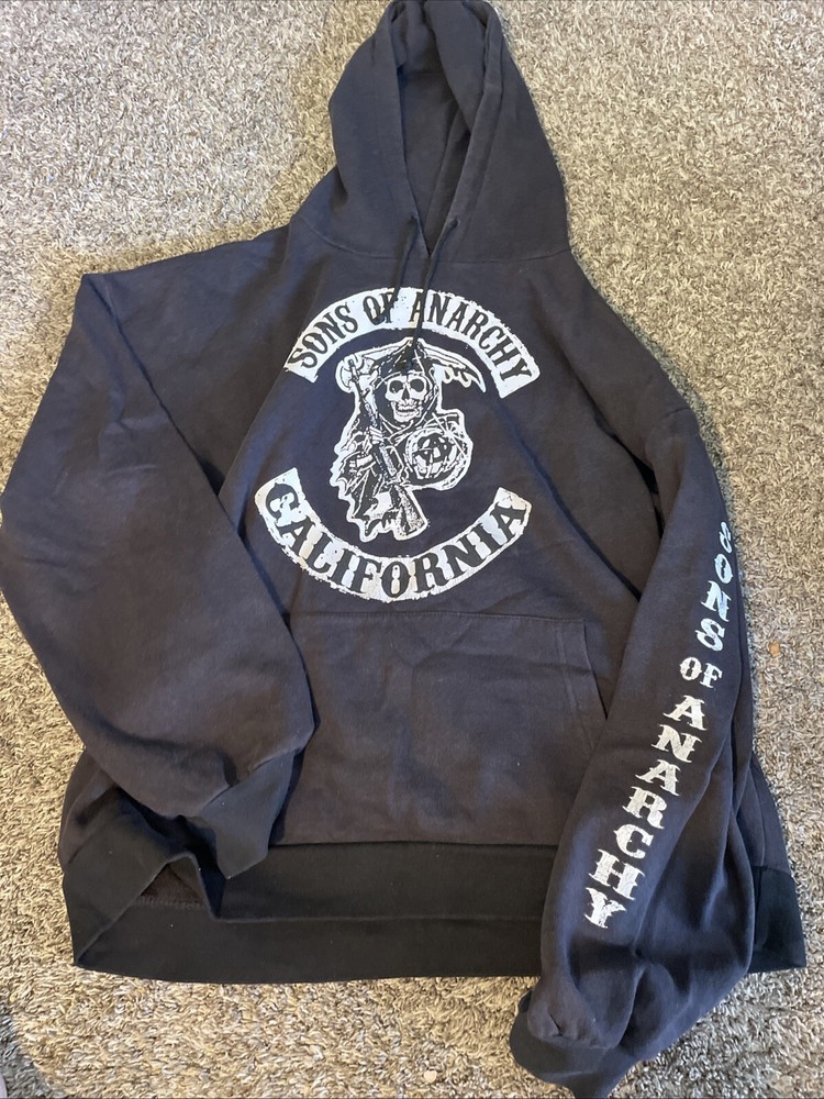 Sons of Anarchy California Hoodie Mens XL Black Big Logo w/ Pockets