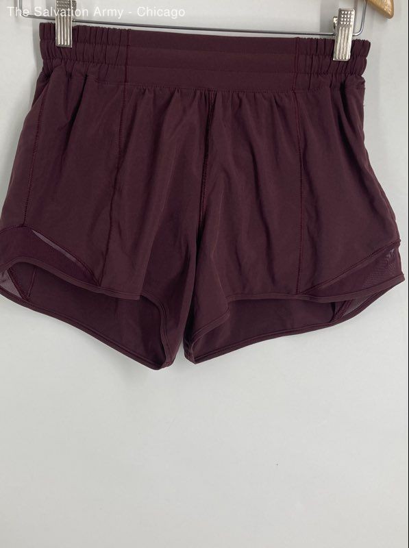 Lululemon Womens Maroon Elastic Waist Activewear Athletic Shorts Size Small