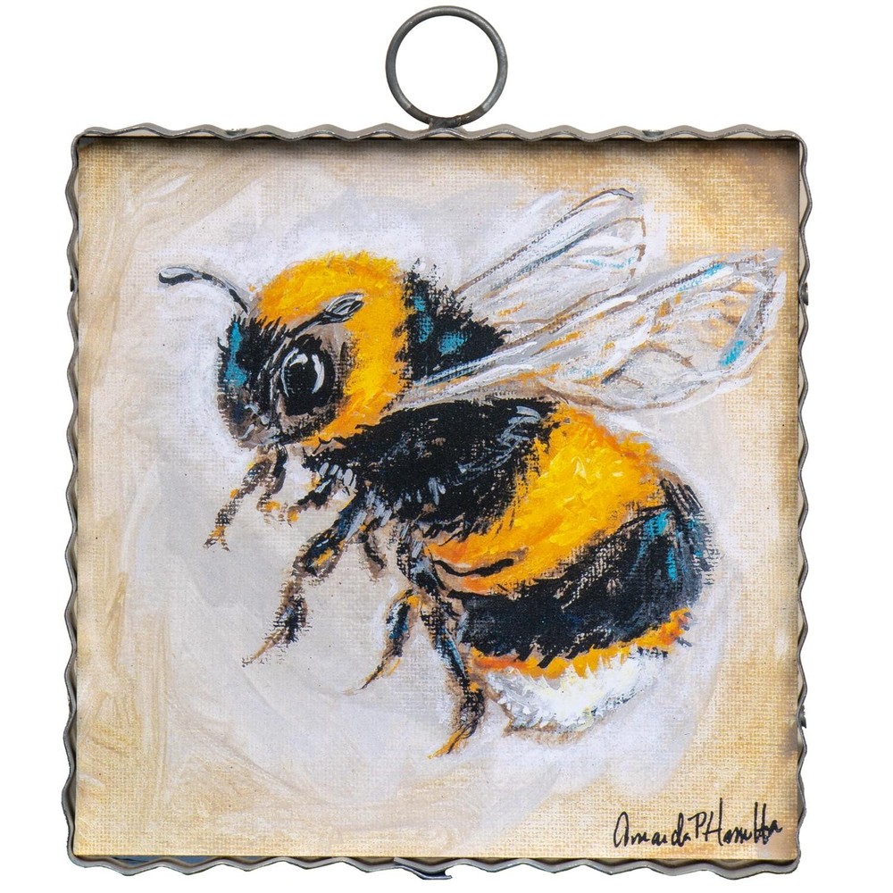 The Round Top Collection Mini Classic Bee Print 6x6x1