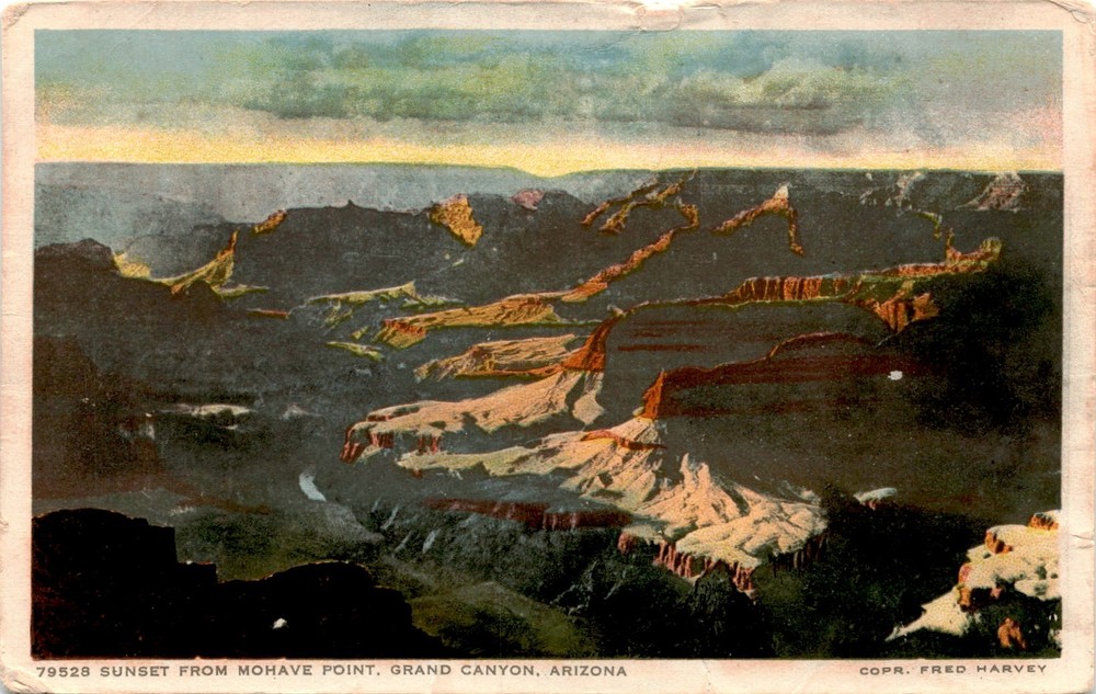 Mohave Point, Grand Canyon, Arizona, Fred Harvey, Grand Gorge, North Postcard