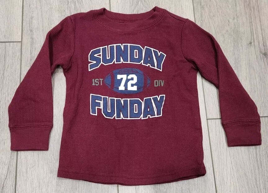 Football Sunday Funday Garanimals Boy Girl Kid's Long Sleeve Shirt 2T