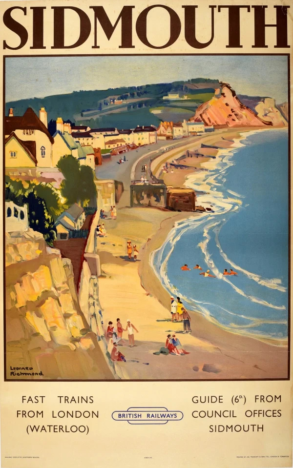 Sidmouth Devon British Rail England Vintage Travel Poster Print