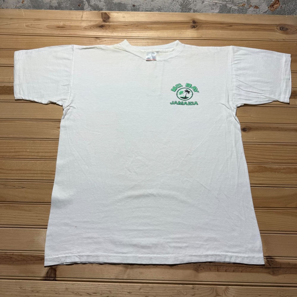 Vintage 90s Montego Bay Jamaica Beach Palm Tree Tropical Souvenir T-Shirt - XL