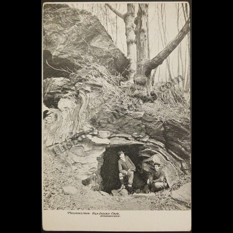 c1908 Old Indian Cave Postcard Wissahickon Valley Park Philadelphia PA