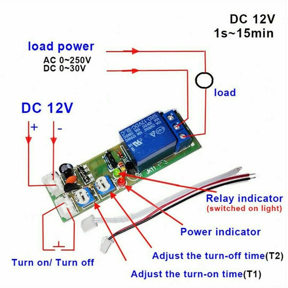 Sleek Design DC12V Adjustable Time Control Relay Module for Modern Use Cases