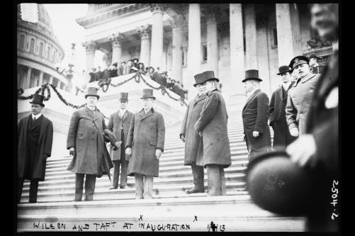 Woodrow Wilson,William Howard Taft at Inauguration,March 4,1913,US Capitol