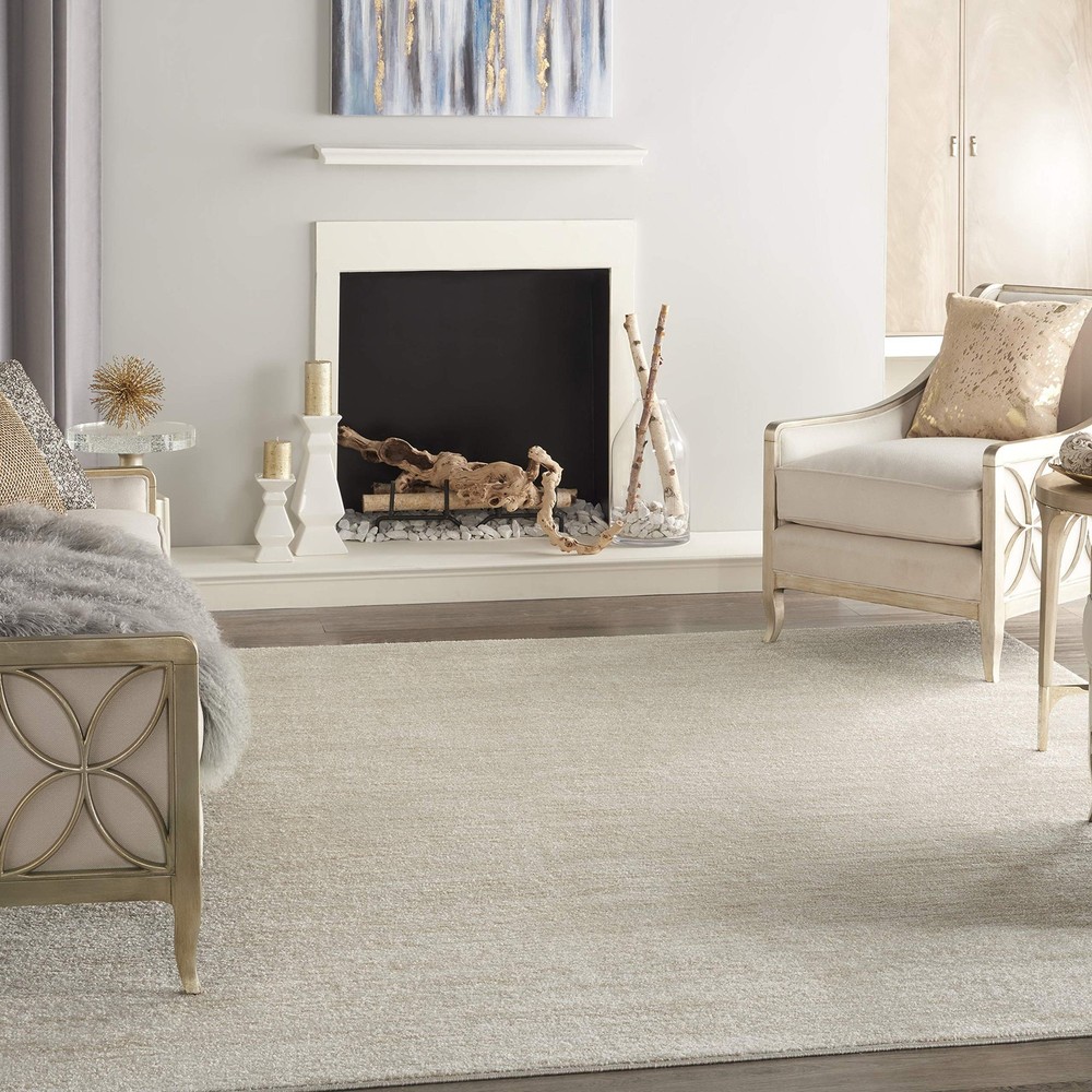 Home Essentials Ivory Beige 8' x 10' Area Rug - Easy Clean, Non Shedding, Bed...