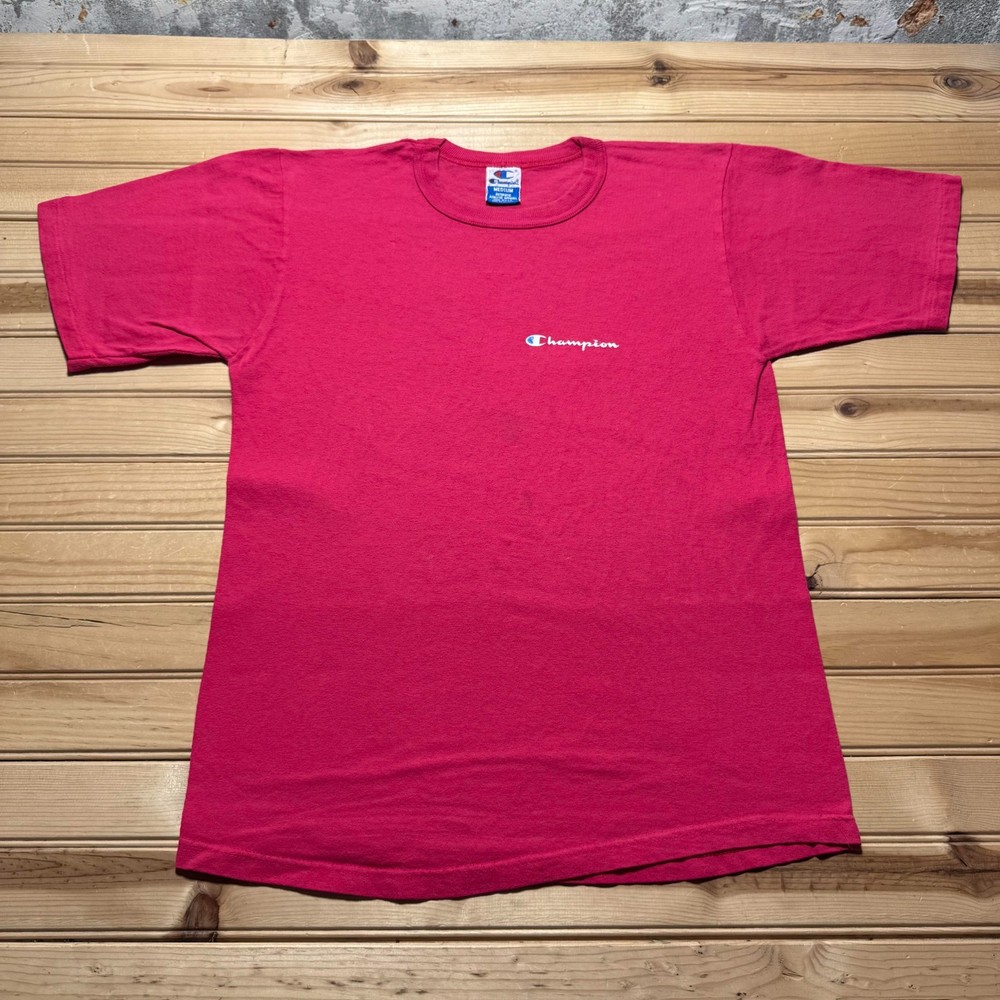 Vintage 90s Champion Script Logo Single Stitch T-Shirt USA Made Men's - Medium