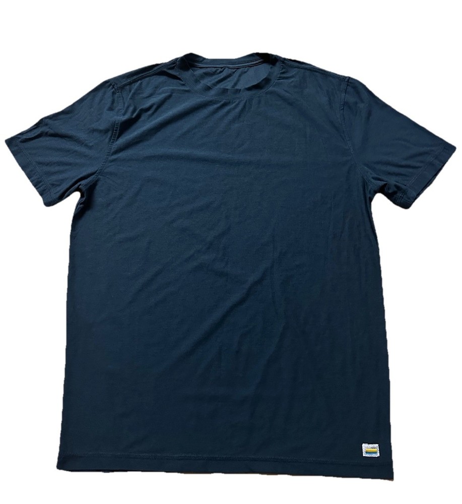 Vuori Men's Strato Tech Tee Short Sleeve T-Shirt Heather Navy Blue Size M V126