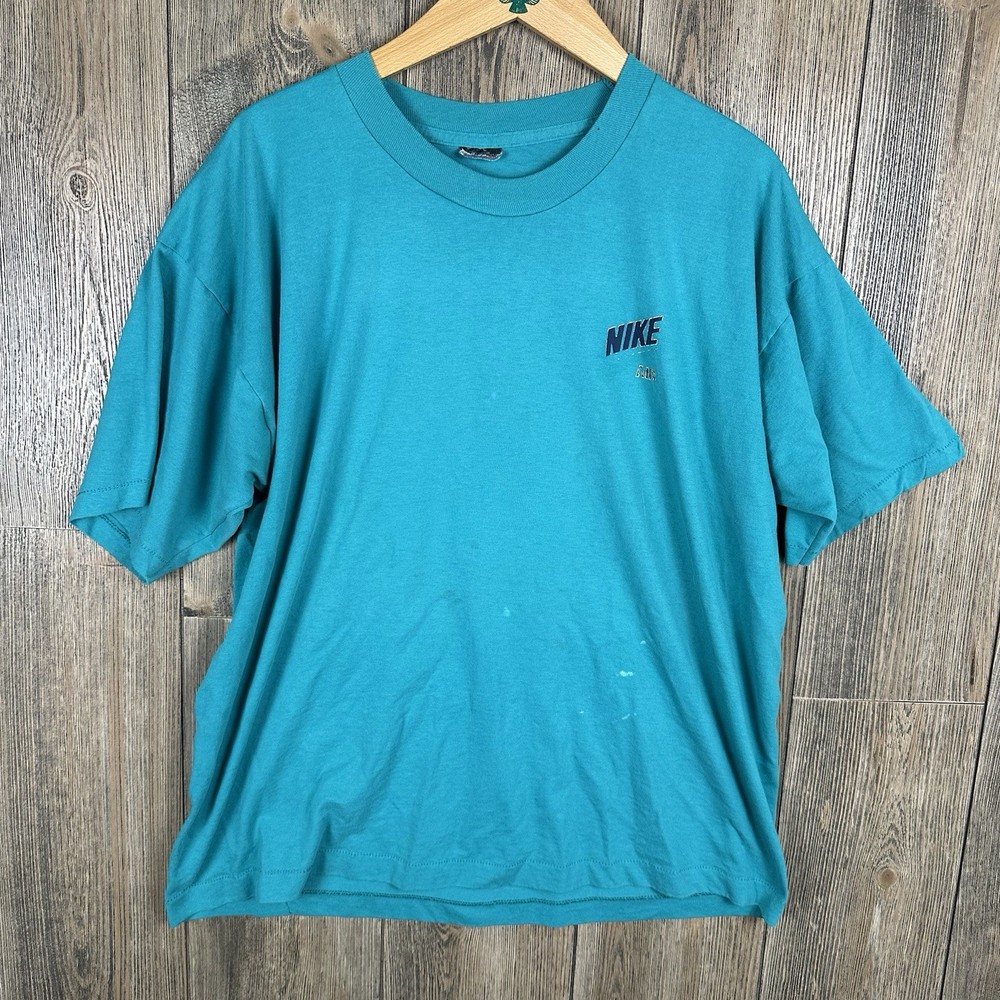 Vintage 80s Nike Graphic T-Shirt Adult Size XL Teal