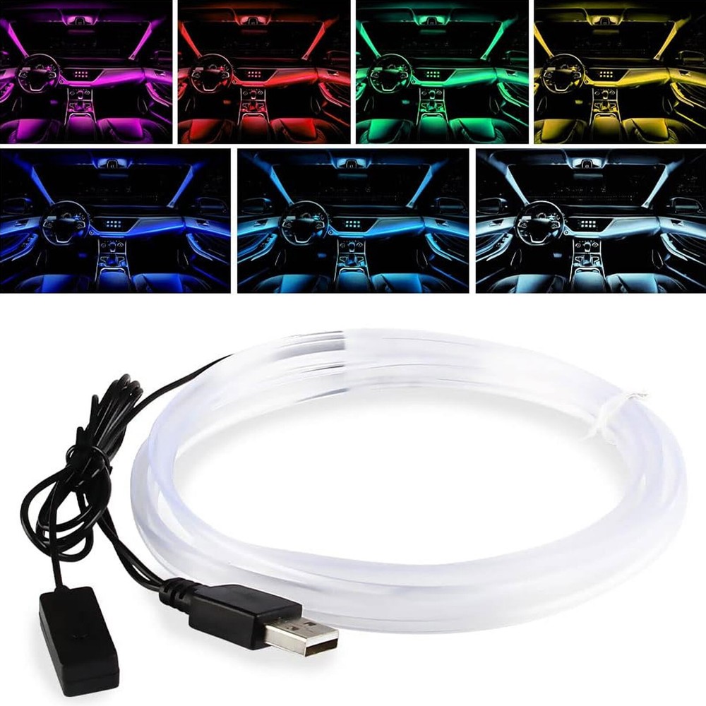 5 M Ambient Lighting Car Interior RGB Neon Running Atmosphere Party Light Strip