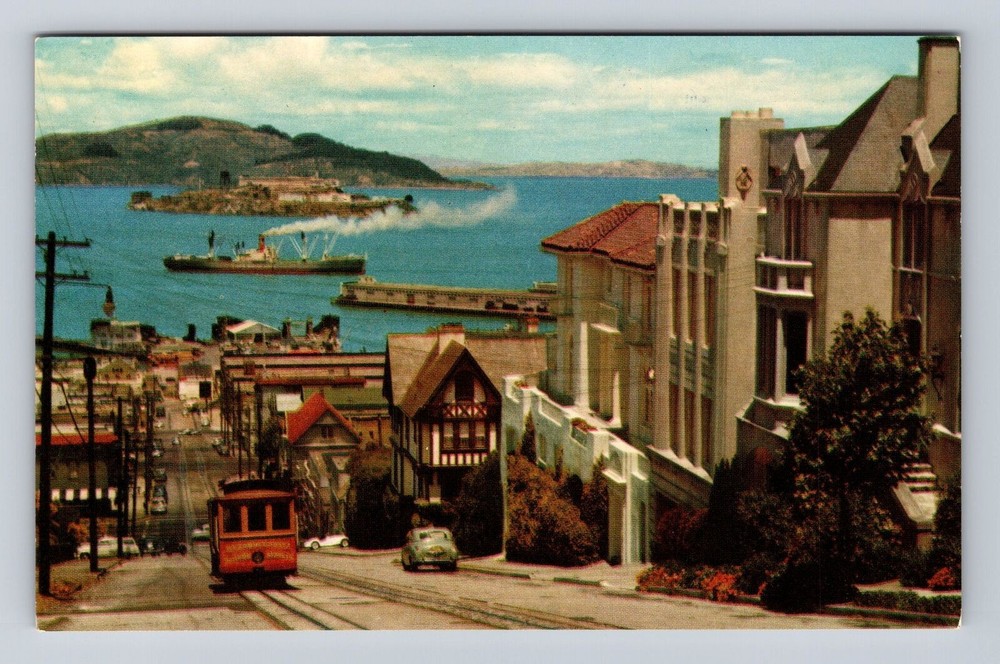 San Francisco CA-California, Cable Car on Hyde Street, Vintage Postcard