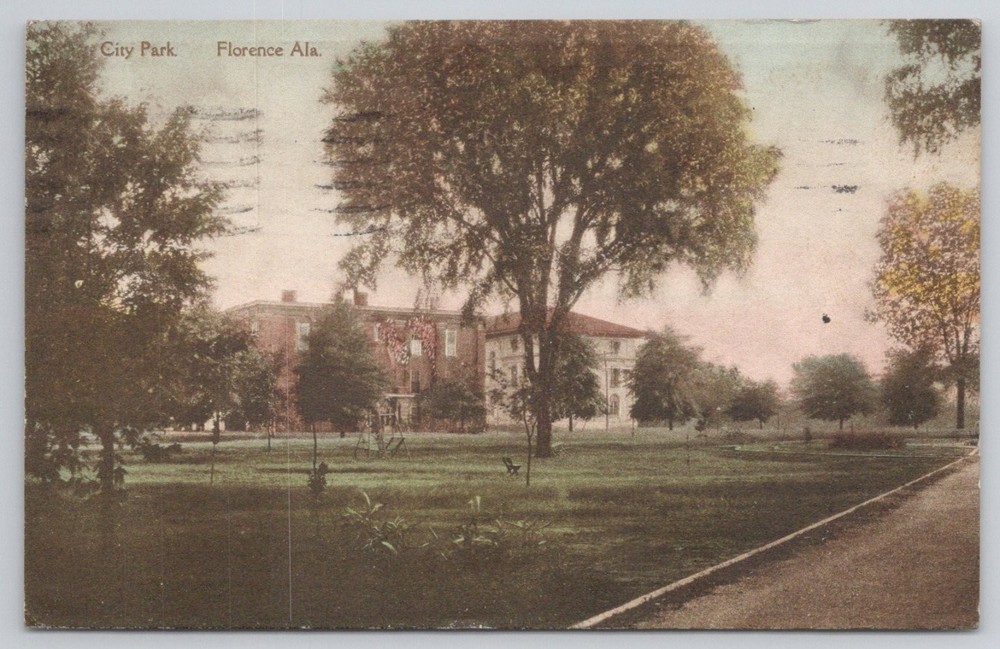 1918 City Park Florence Alabama Postcard - The Albertype Co.