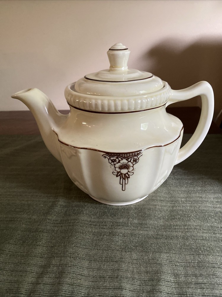 Vintage Porcelier  Beige Teapot