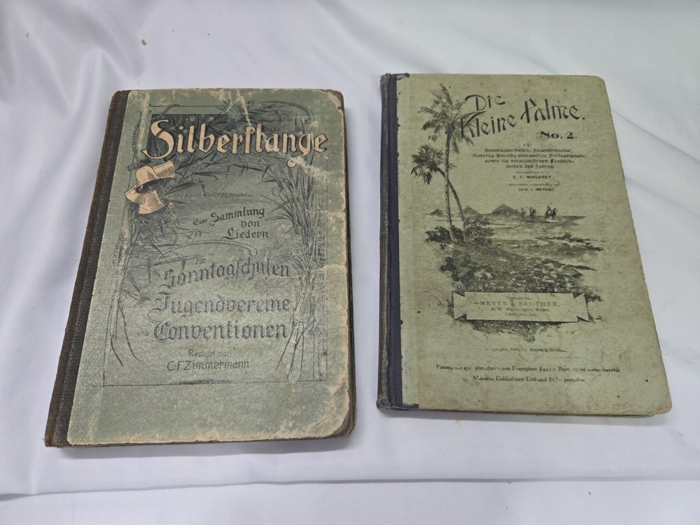 Vintage Music Books Dern, German Song Book Hymns - 1899