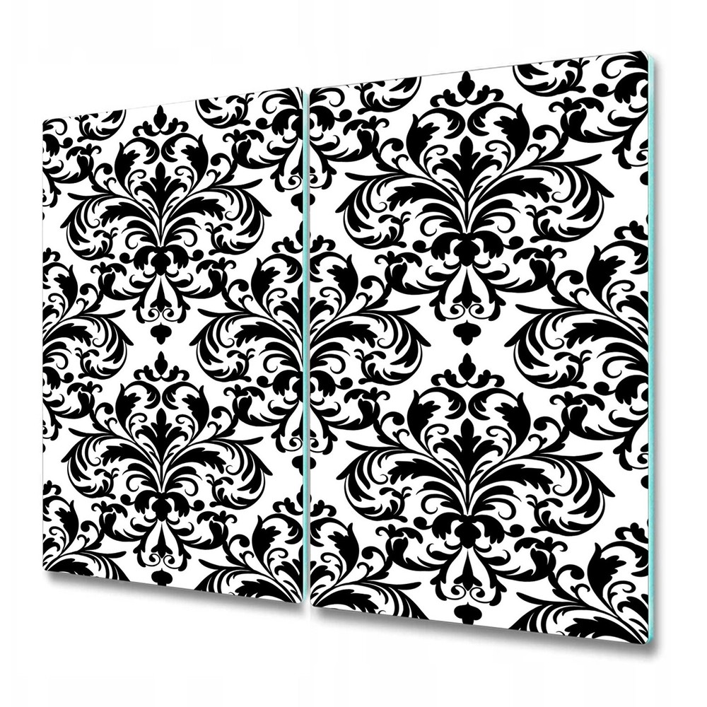Glass Bread Board Worktop Saver Kitchen Black and white Pattern Ornament 2x30x52