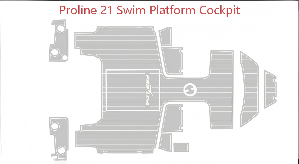 Proline 21 Swim Platform Cockpit Pad Boat EVA Foam Faux Teak Deck Floor Mat