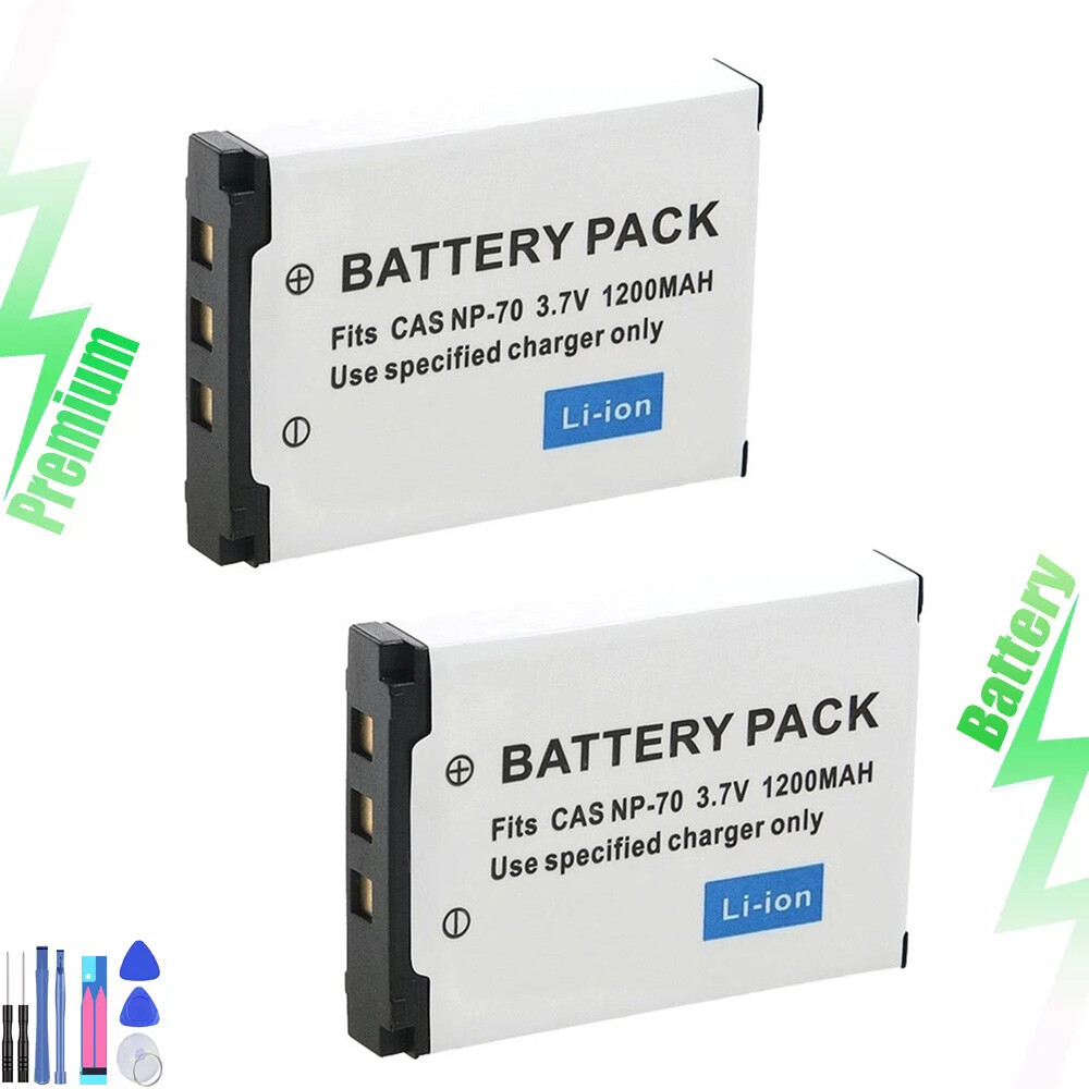 2x Battery for CASIO NP-70 NP70 Exilim Zoom EX-Z150 EX-Z155 EX-Z250 1200mAh