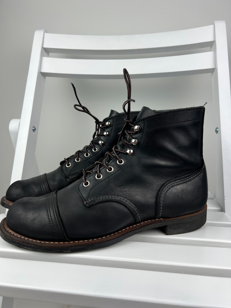 Red Wing Iron Ranger Black Rough Tough Vibram 8085 Boots US 10 UK 9 28CM