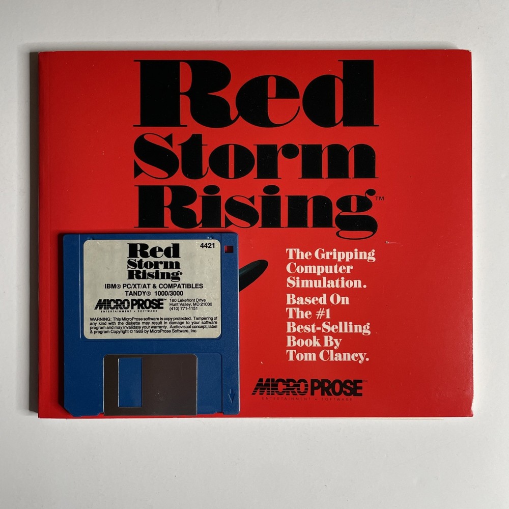 Red Storm Rising Big Box PC Game (Microprose; 1989) Disk And Manual