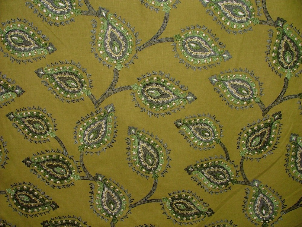 Shiraz Citrine Embroidered Jacquard Curtain Upholstery Cushion Designer Fabric