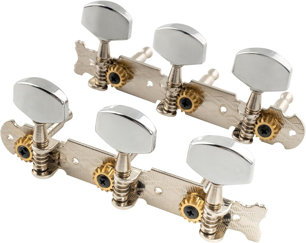 Acoustic Guitar Tuning Pegs 3R3L Machine Heads Tuners Set Nickel Chrome