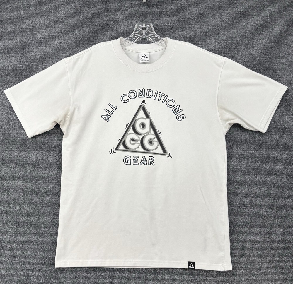 Nike ACG All Conditions Gear Hang Loose White T Shirt Men’s  S Crew Neck