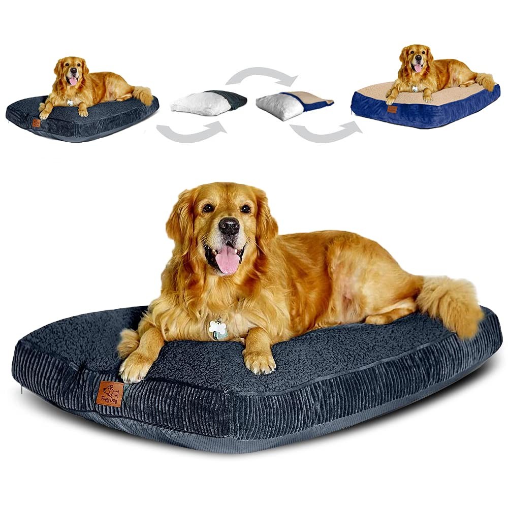 Large Orthopedic Dog Bed with Removable Washable Covers & Waterproof Liner for Extra Comfort