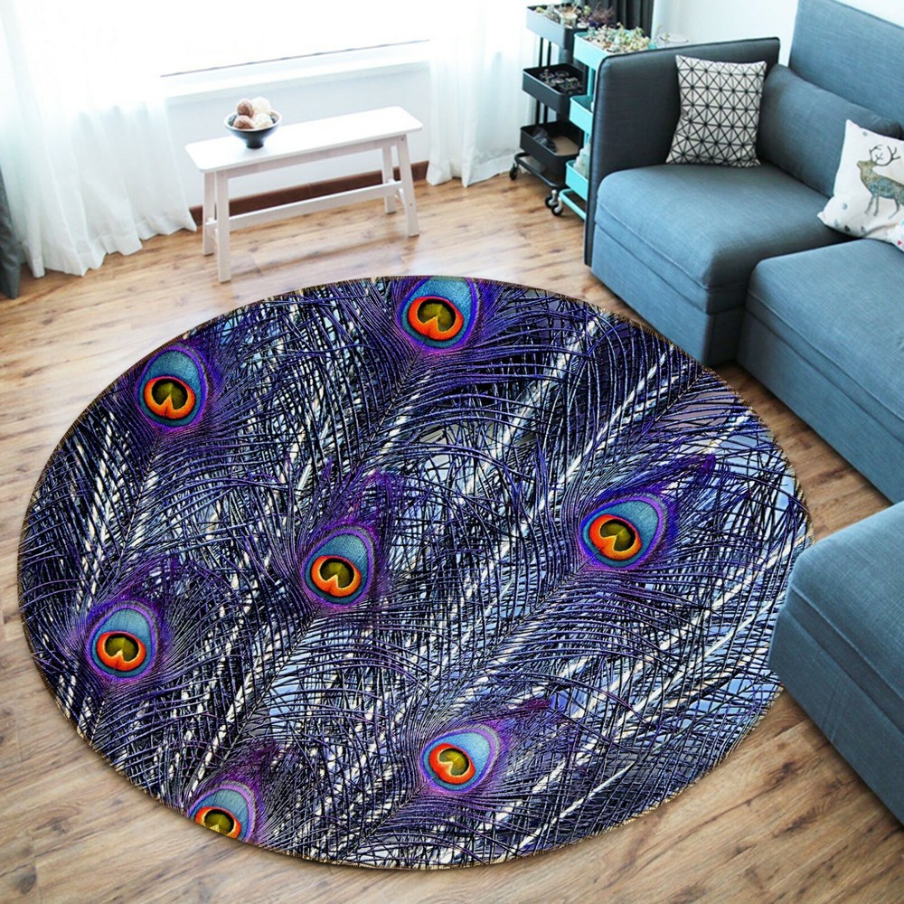 3D Purple Feather Animal Non Slip Rug Mat Elegant Photo Carpet O1804
